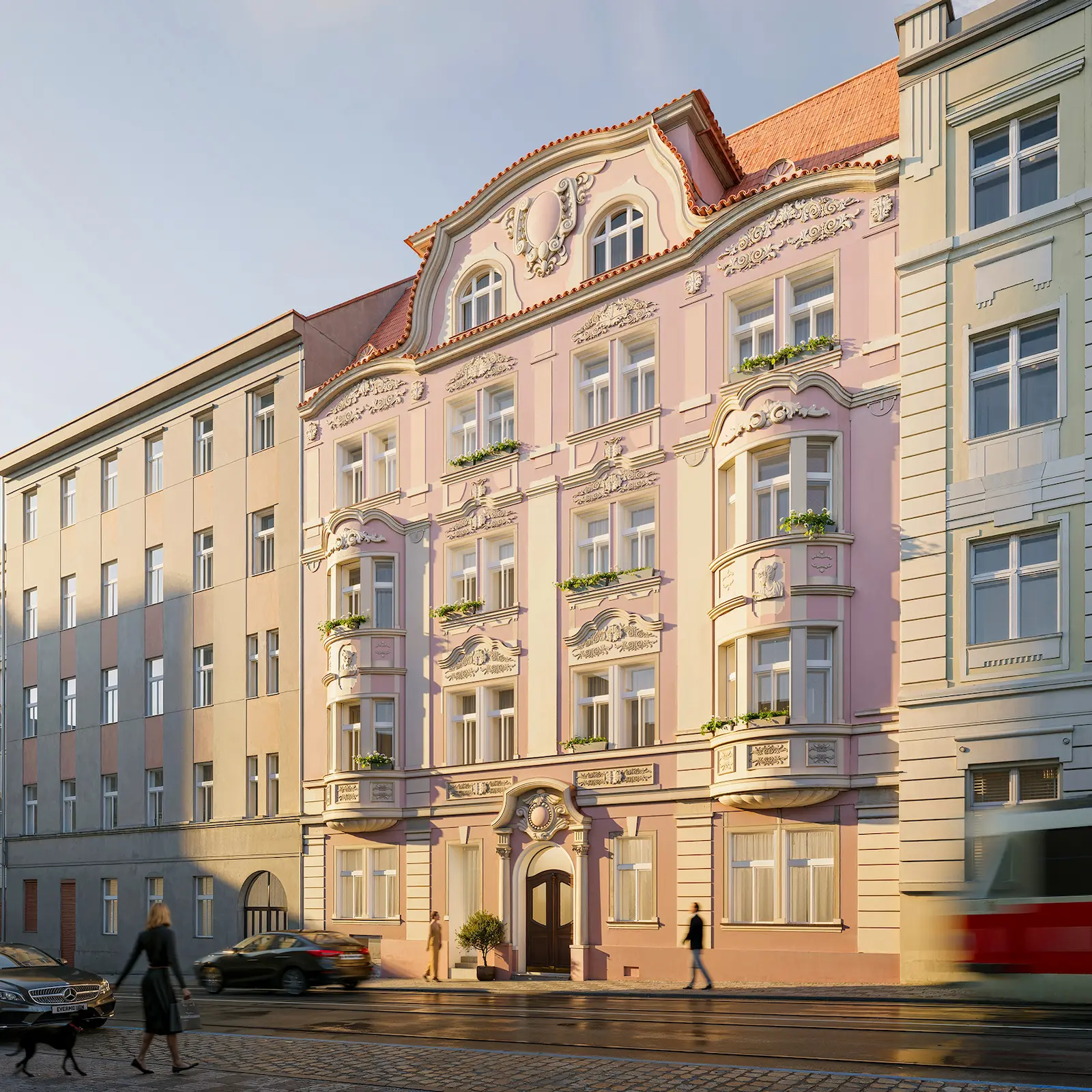Bělehradská 29, exteriér, hlavní vizualizace