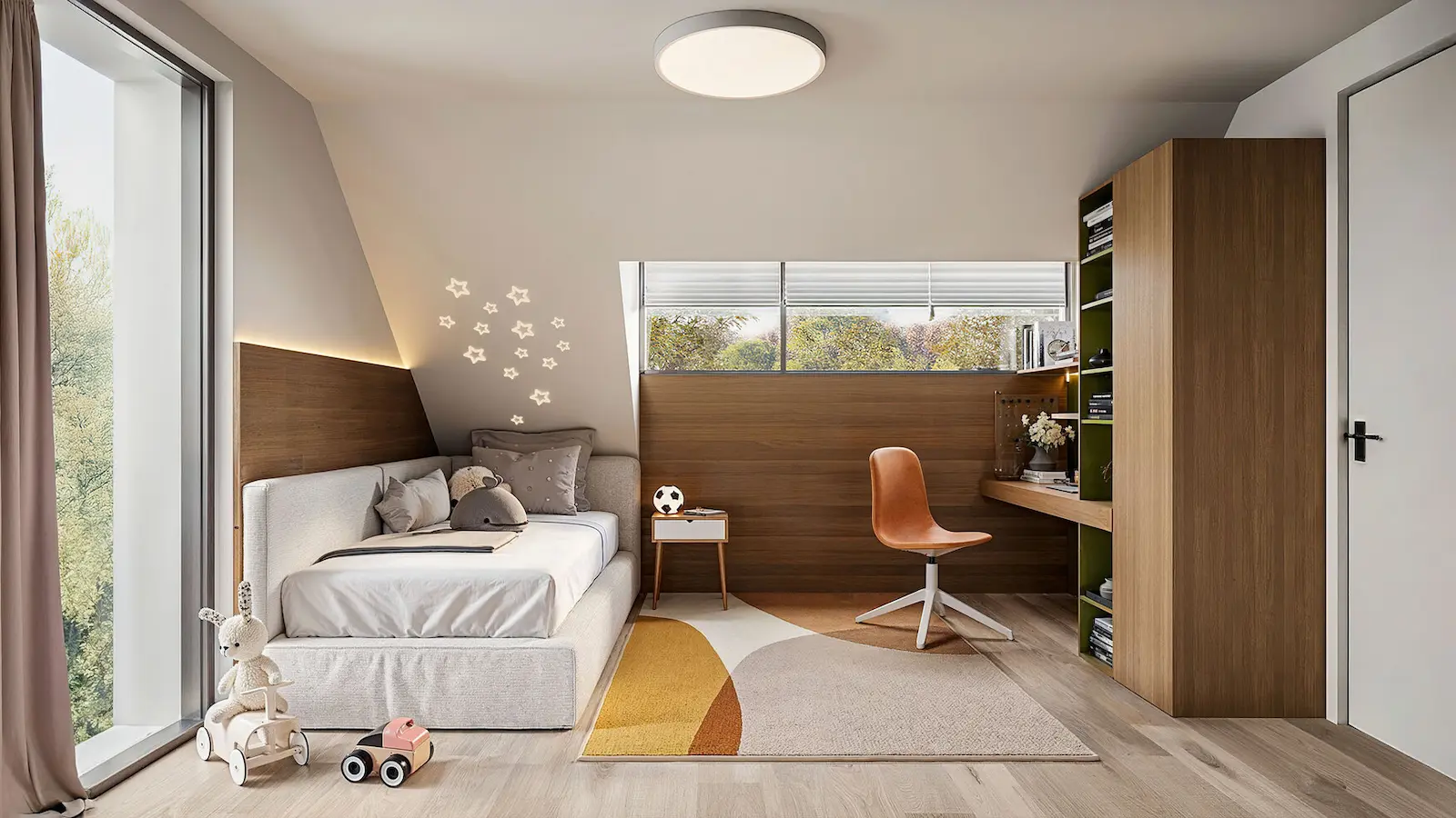 Project Ježkovice, interiér dětského pokoje, vizualizace 03