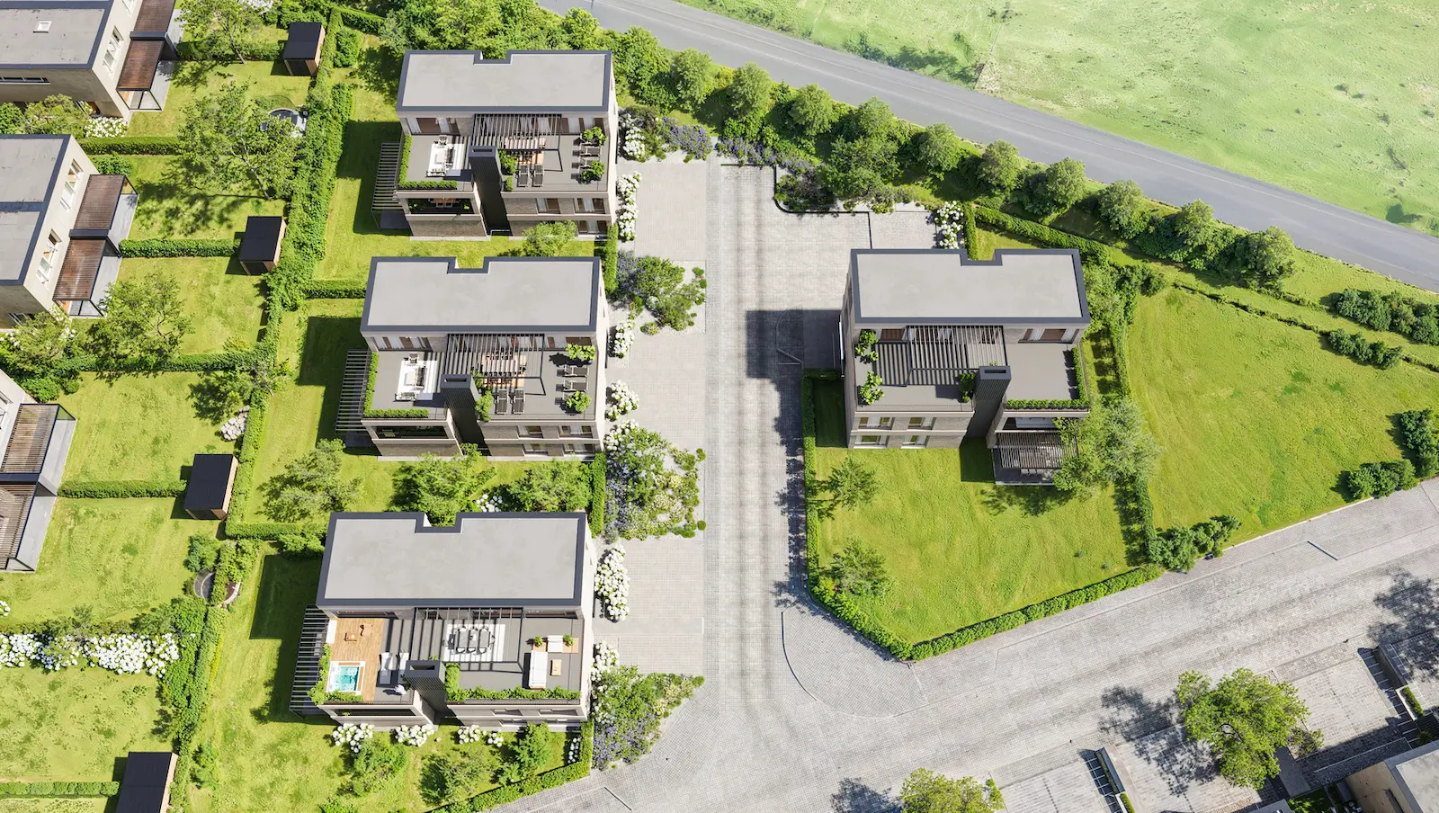 Riverside Nymburk, letecký pohled na projekt