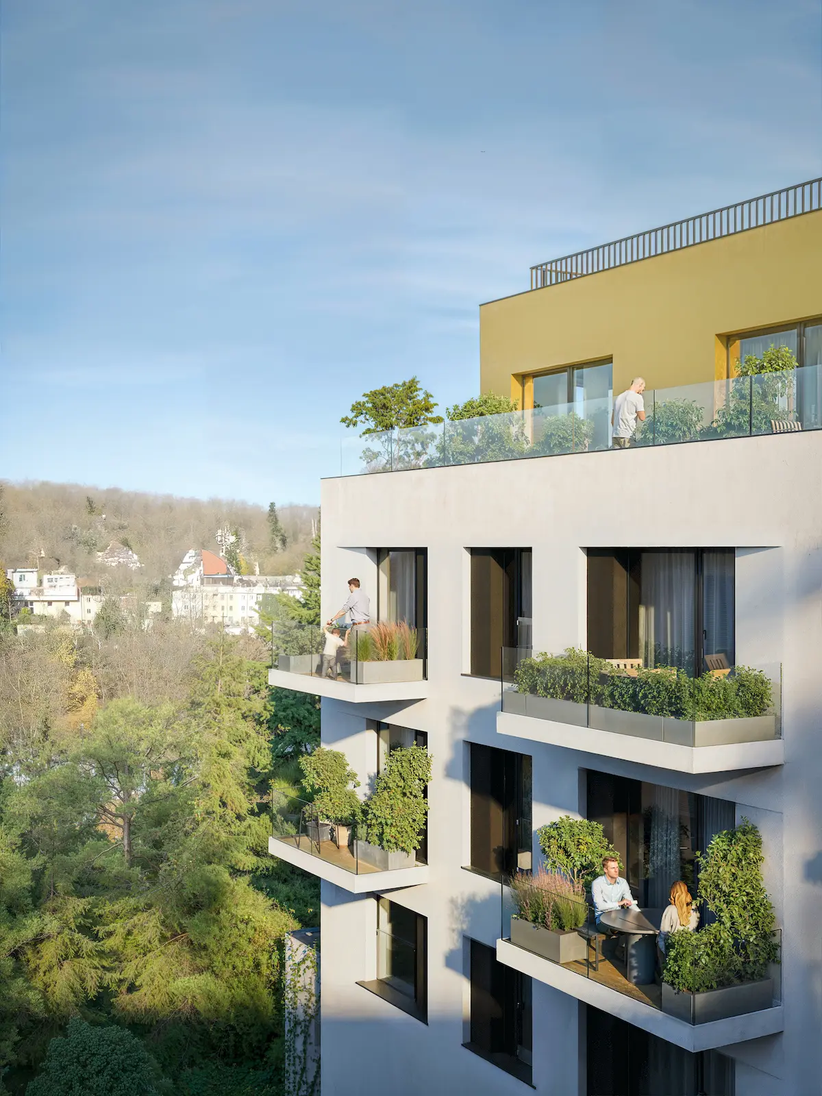 Solis Residence, exteriér, balkony, vizualizace 01