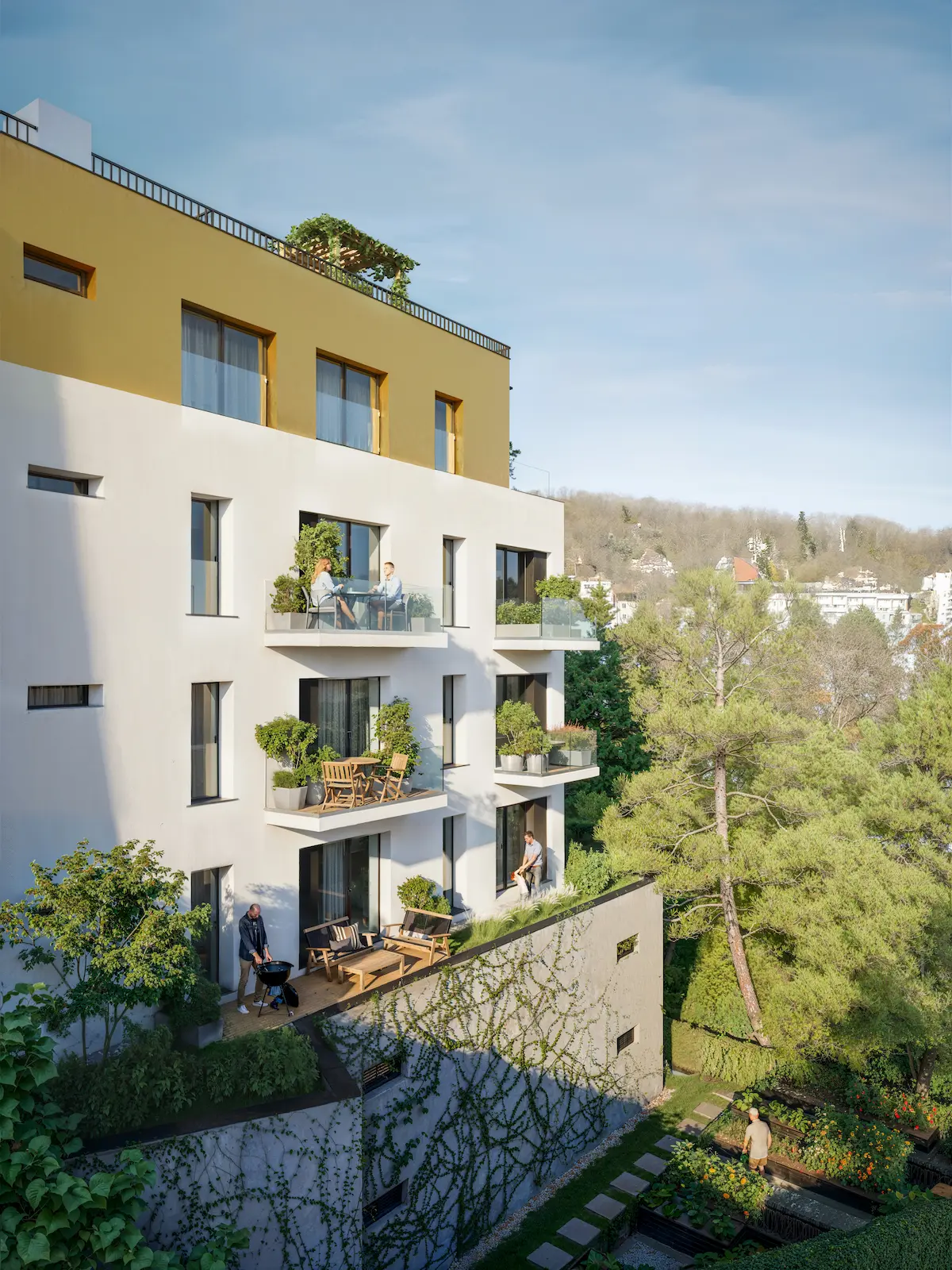 Solis Residence, exteriér, balkony, vizualizace 03