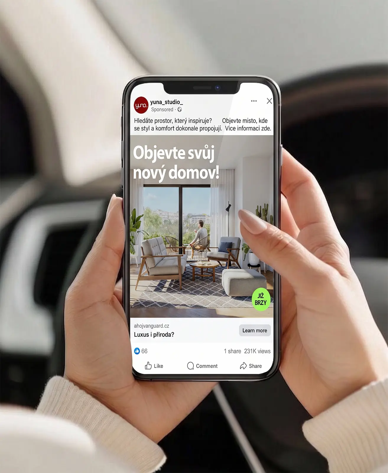 Solis Residence, mockup Facebook reklamy