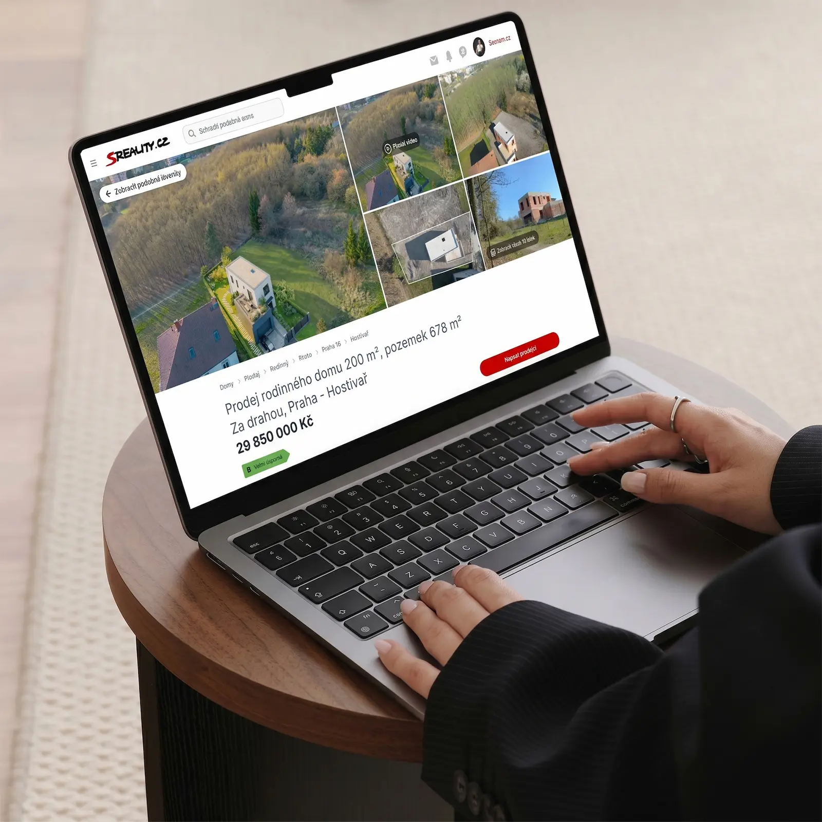 Vila Hostivař, mockup inzerátu na Sreality.cz