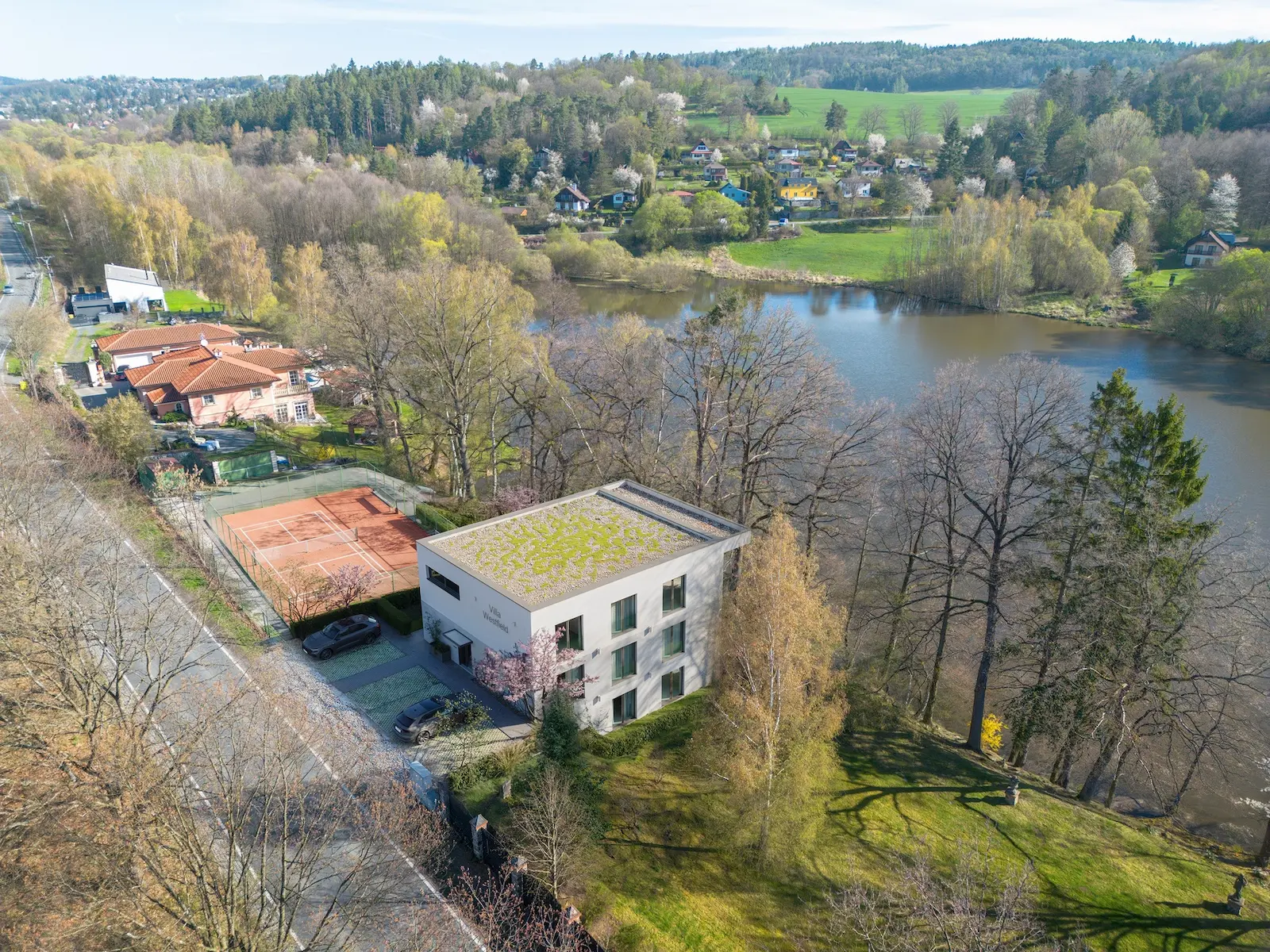 Vila Westfield, exteriér za večerního světla, hlavní vizualizace
