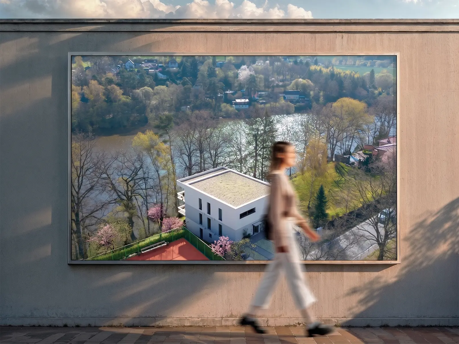 Vila Westfield, billboard s vizualizací projektu